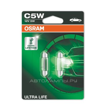 C5W 12V-5W (SV8,5) (увелич. срок службы) Ultra Life 6418ULT