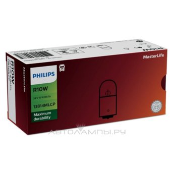 R10W 24V-10W (BA15s) (вибростойкая+увелич.срок службы) MasterLife 13814MLCP